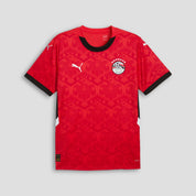 Red sports jersey with black accents on a light gray background