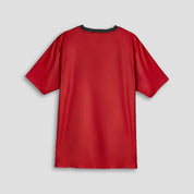 Red sports jersey on a light gray background