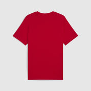 Red t-shirt on a light gray background