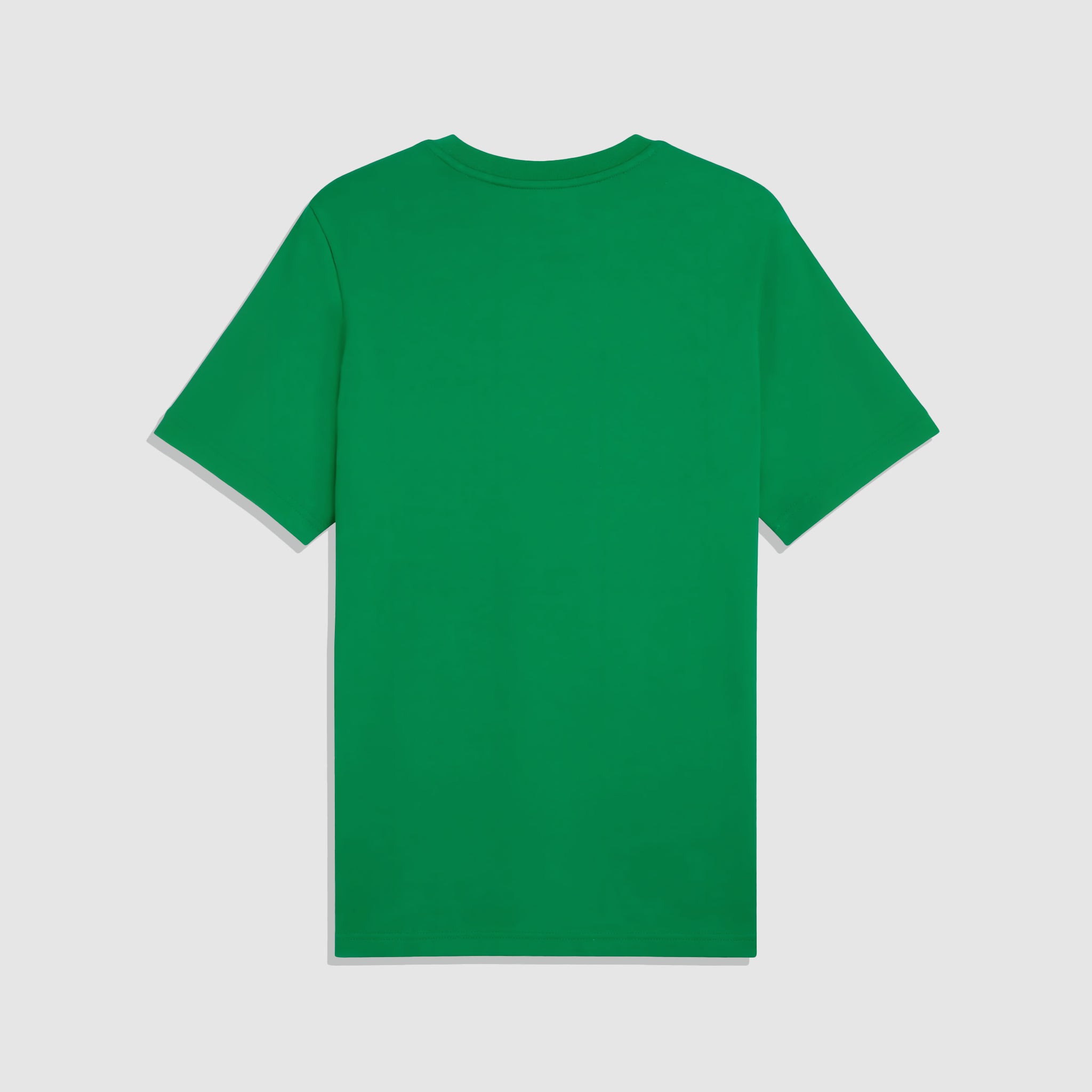 Green t-shirt on a light gray background