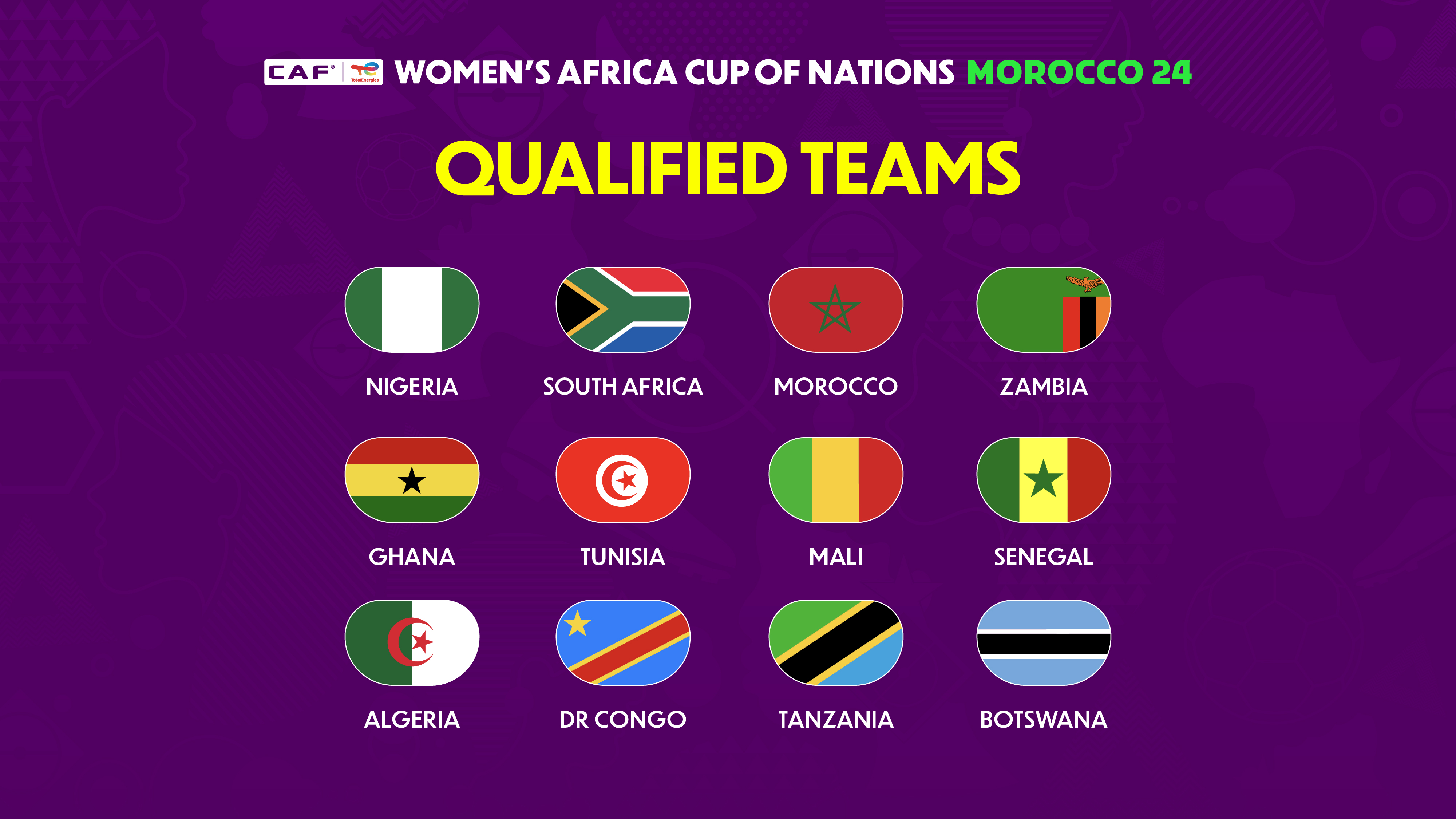  Andile Dlamini, Salima Mukansanga et Fatiha Laassiri désignées assistantes officielles du tirage au sort de la Coupe d’Afrique des Nations Féminine CAF TotalEnergies Maroc 2024